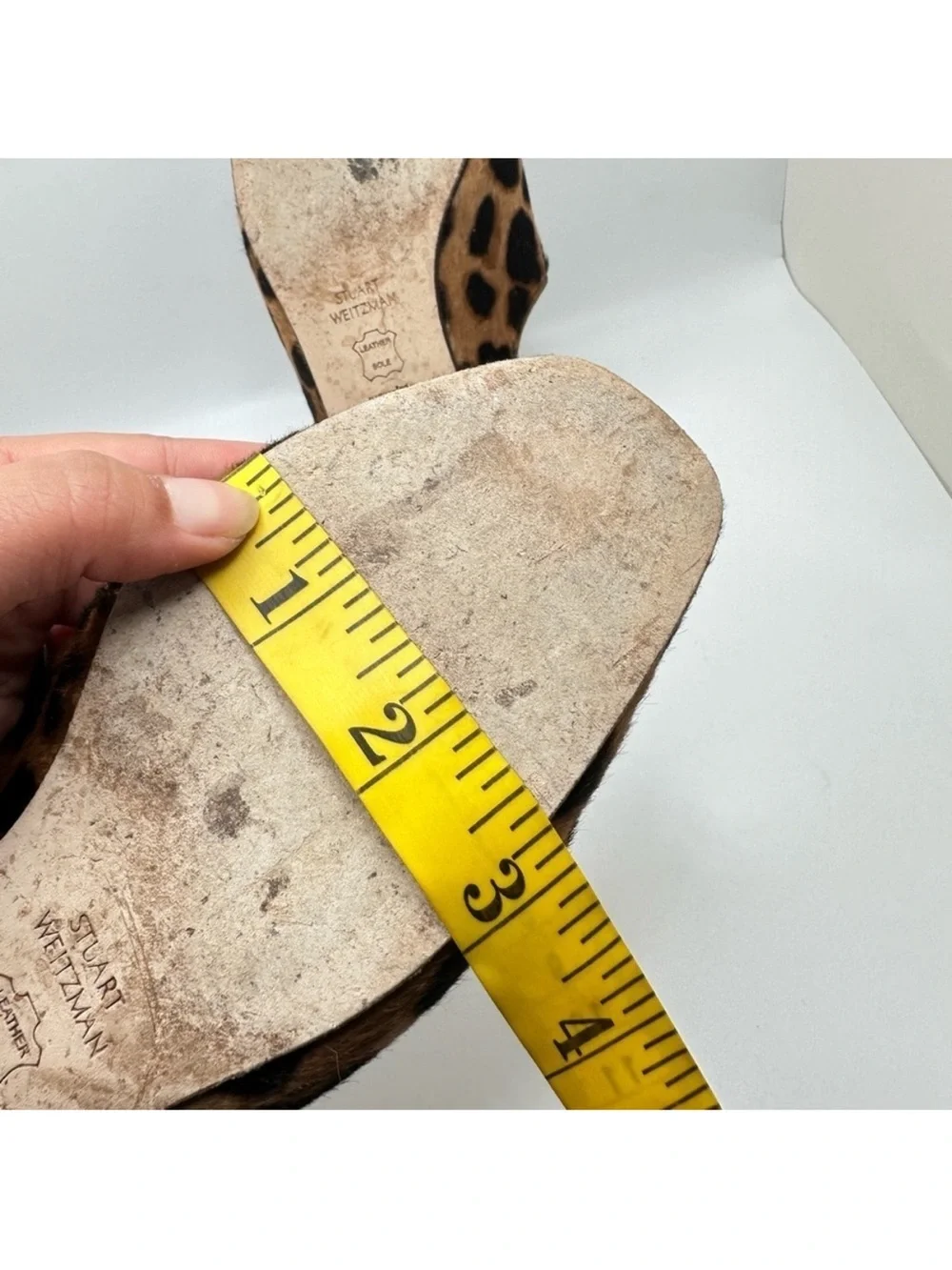 Stuart Weitzman Leopard Print Slip-On Mules - Tan/Black